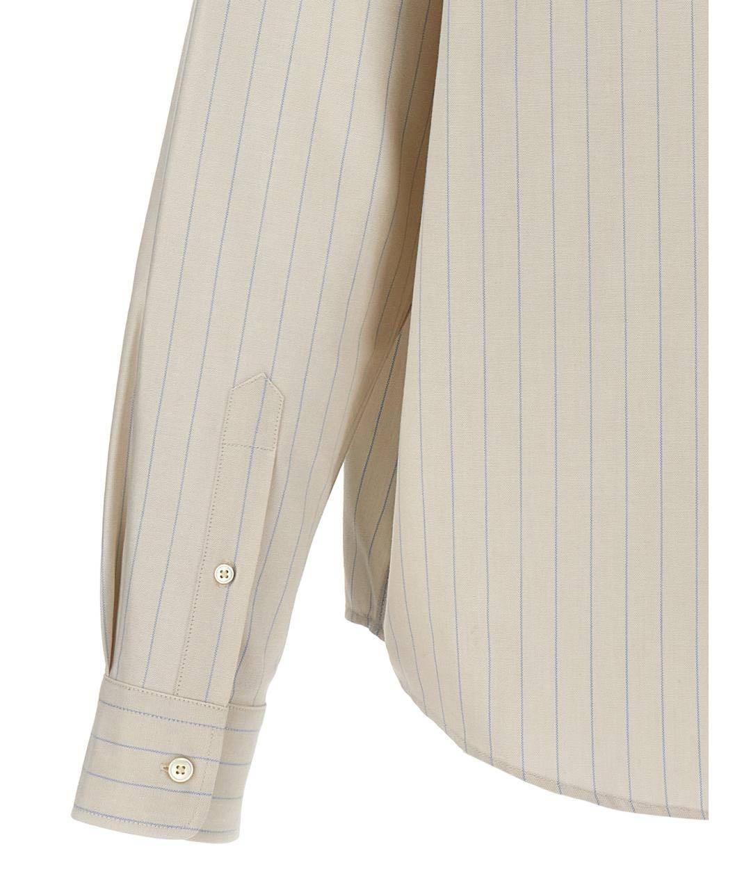 Ami Paris Бежевая хлопковая кэжуал рубашка, фото 4