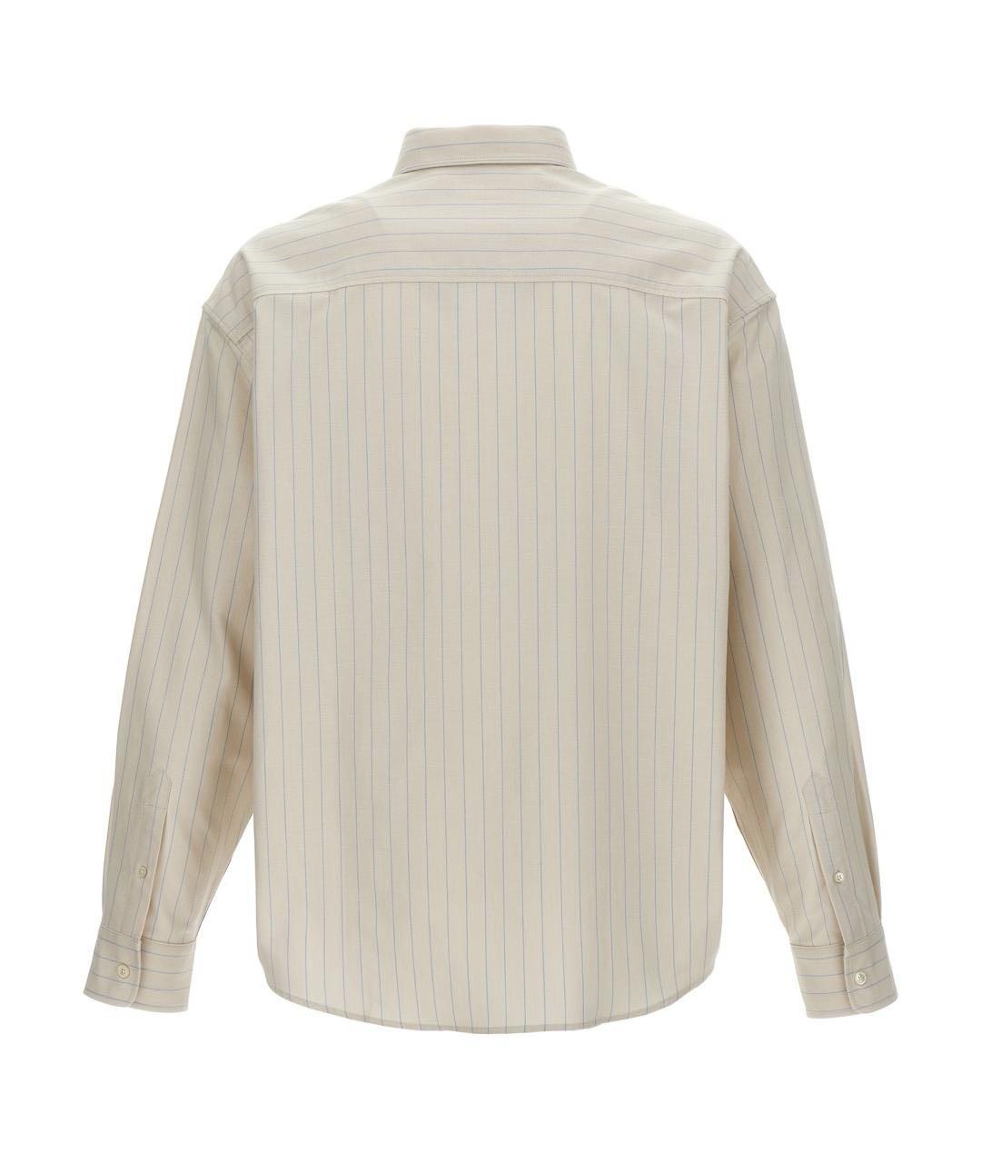 Ami Paris Бежевая хлопковая кэжуал рубашка, фото 6