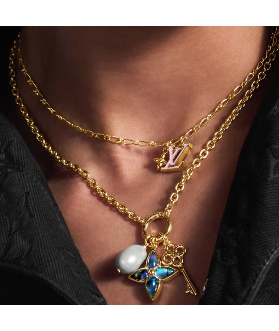 LOUIS VUITTON Золотая металлическая цепочка, фото 3