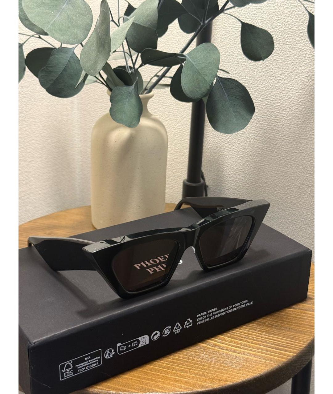 PHOEBE PHILO Черные пластиковые солнцезащитные очки, фото 2