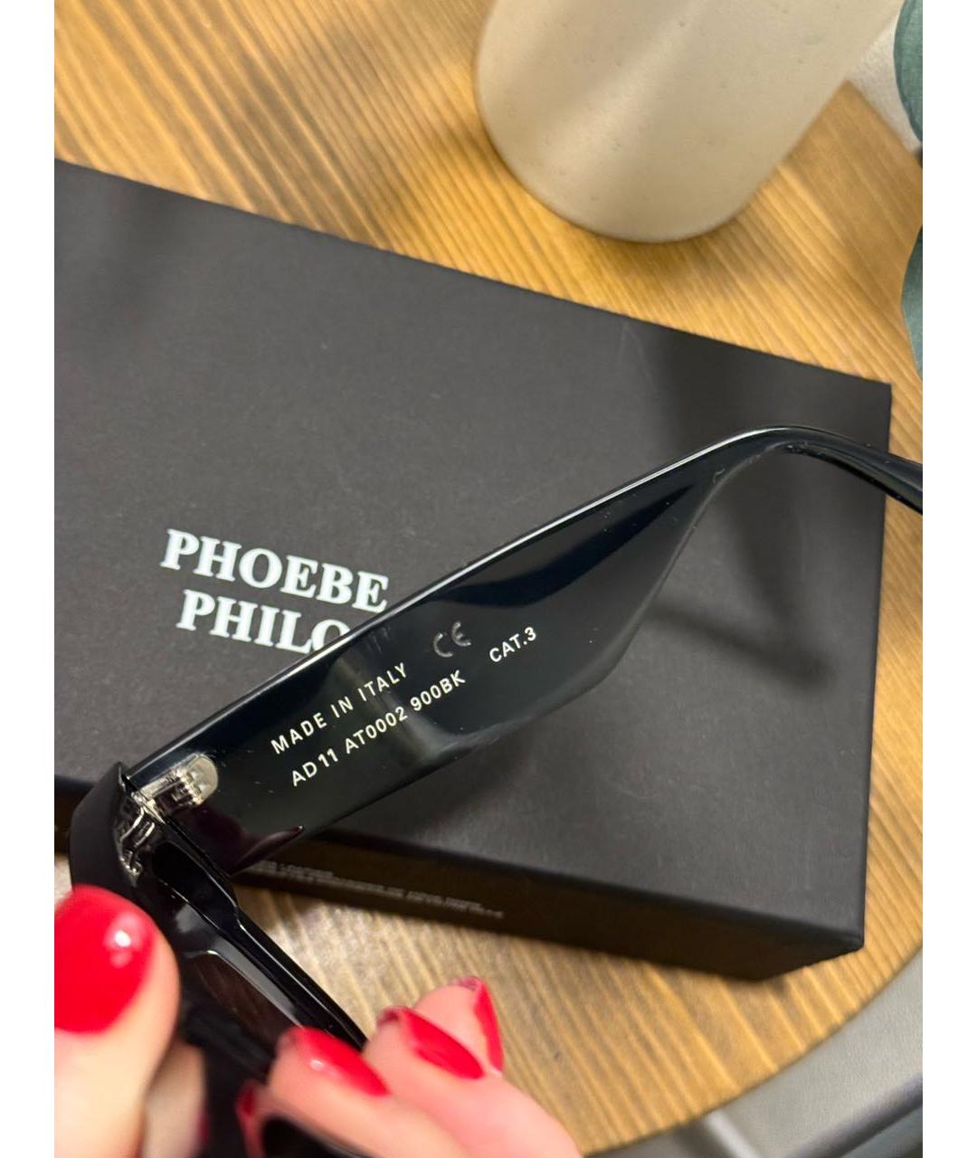 PHOEBE PHILO Черные пластиковые солнцезащитные очки, фото 5