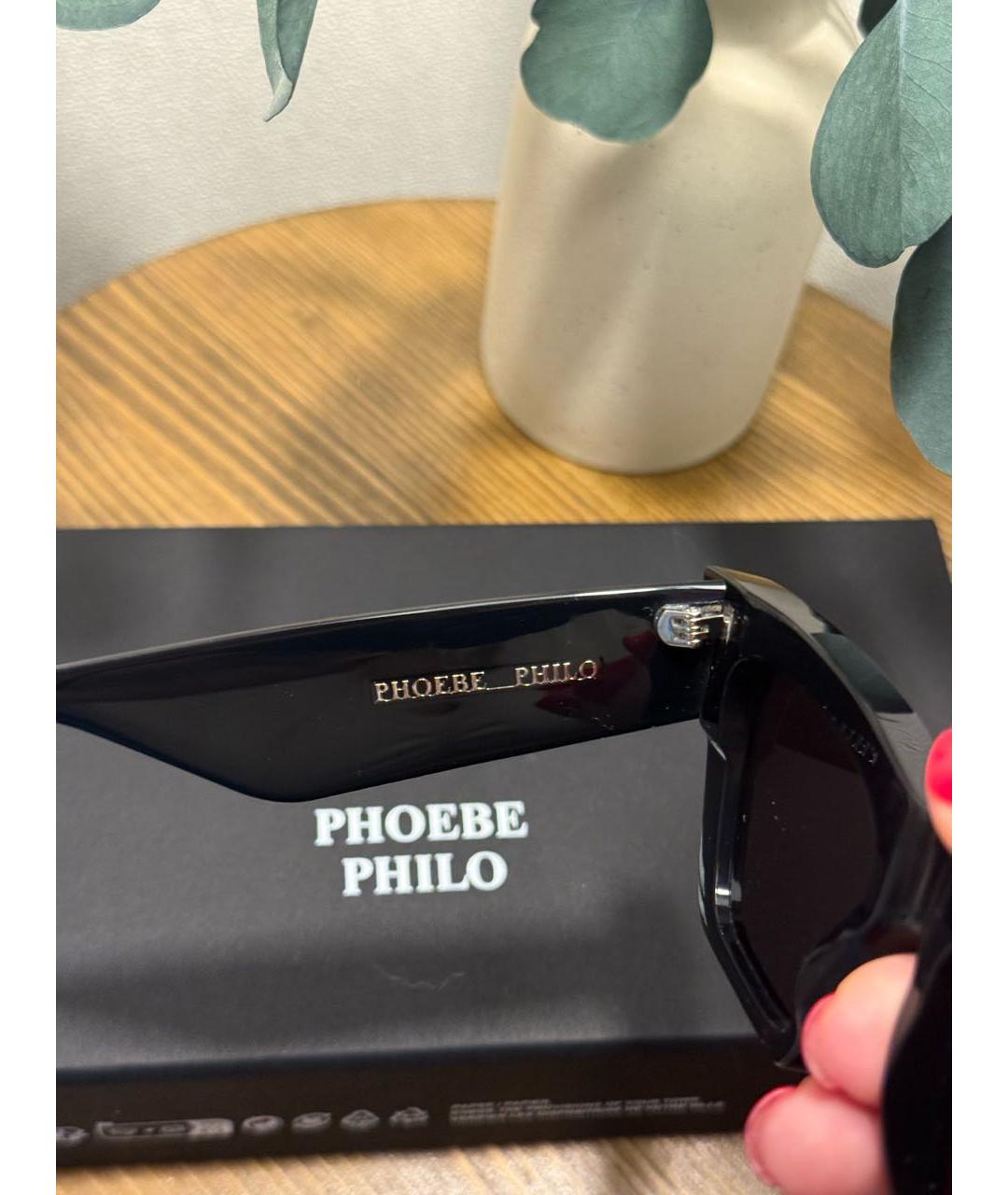 PHOEBE PHILO Черные пластиковые солнцезащитные очки, фото 6