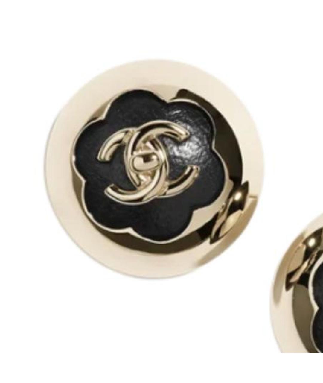 CHANEL Черные металлические серьги, фото 3