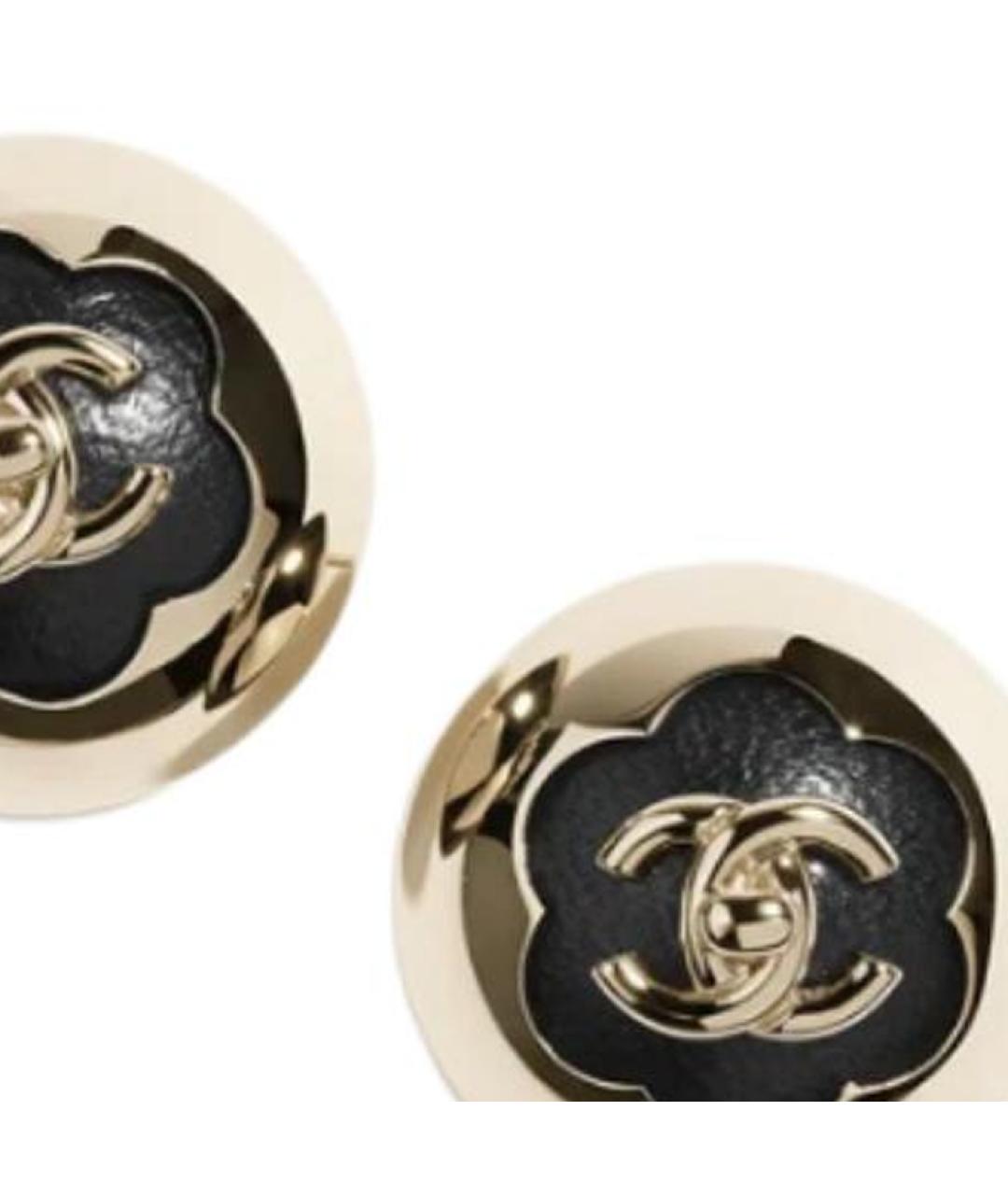 CHANEL Черные металлические серьги, фото 2