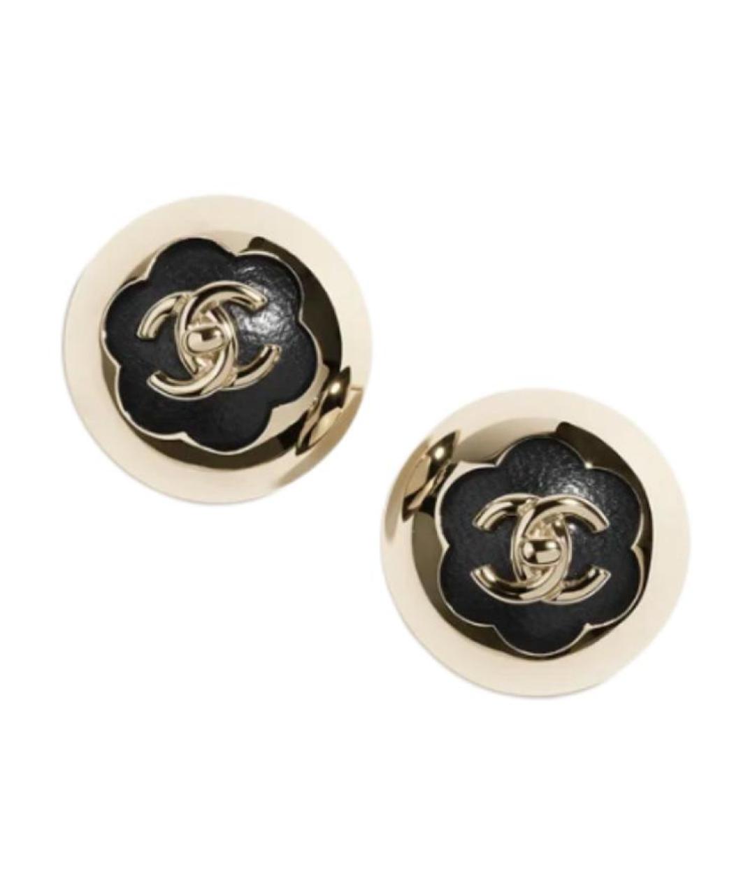 CHANEL Черные металлические серьги, фото 1