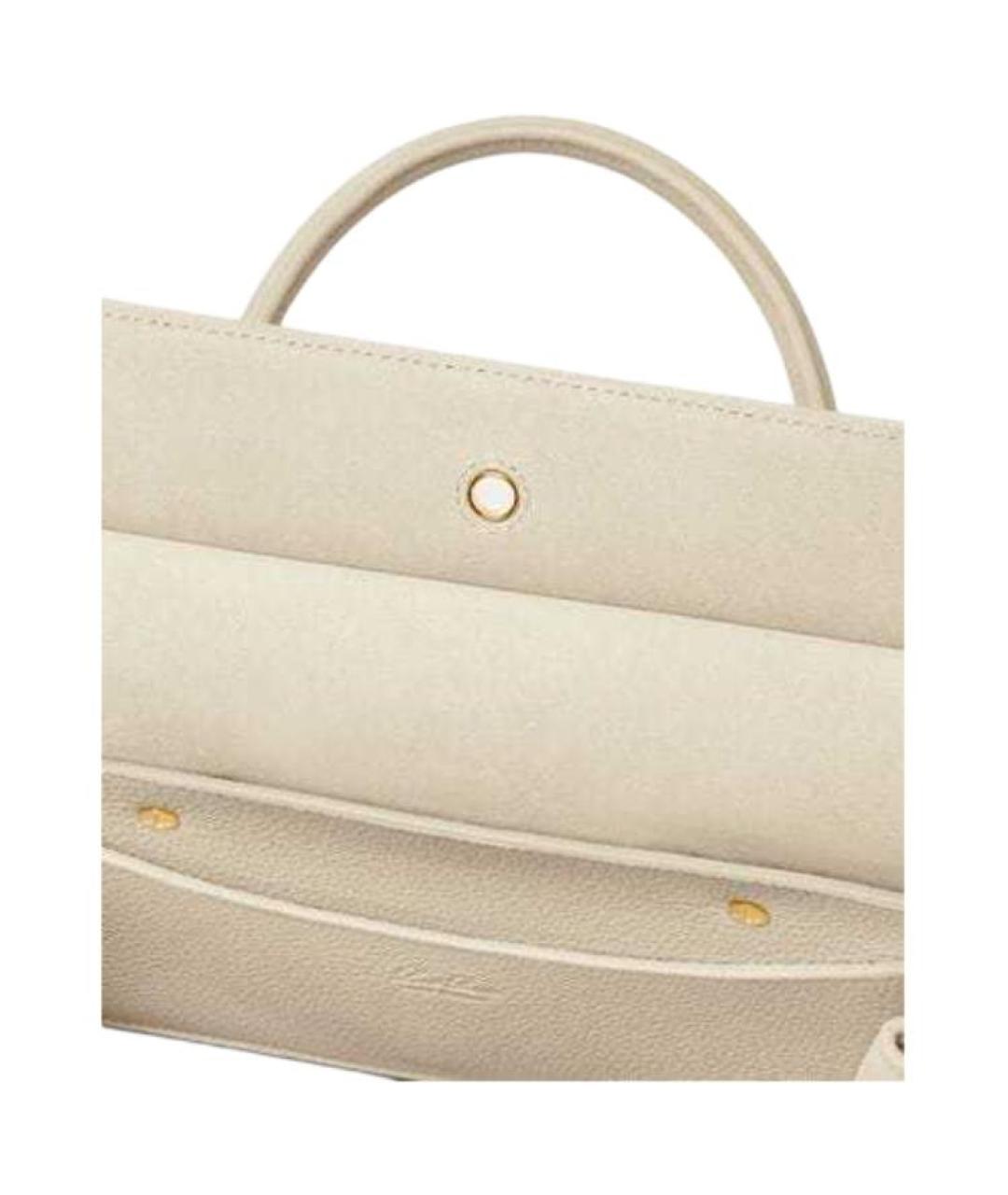 LORO PIANA Белая кожаная сумка через плечо, фото 7