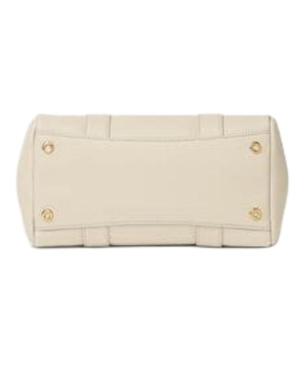 LORO PIANA Белая кожаная сумка через плечо, фото 4