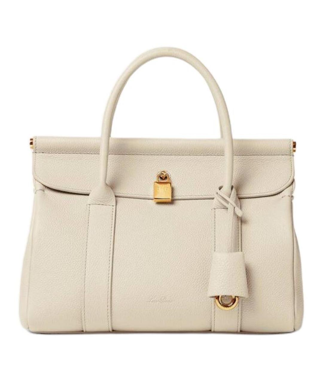 LORO PIANA Белая кожаная сумка через плечо, фото 1