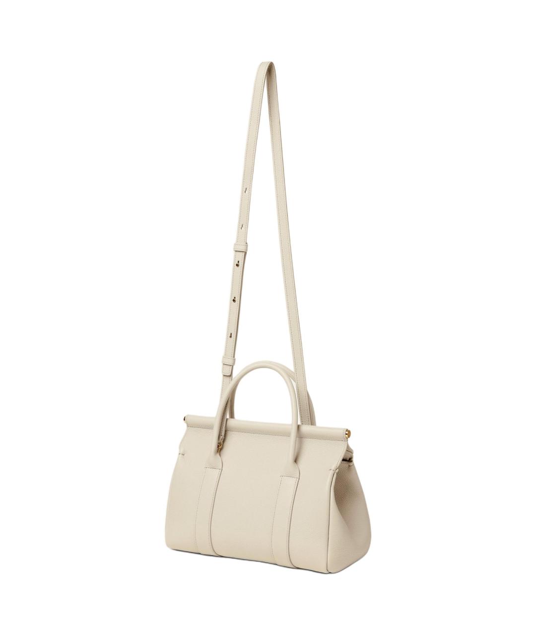 LORO PIANA Белая кожаная сумка через плечо, фото 3