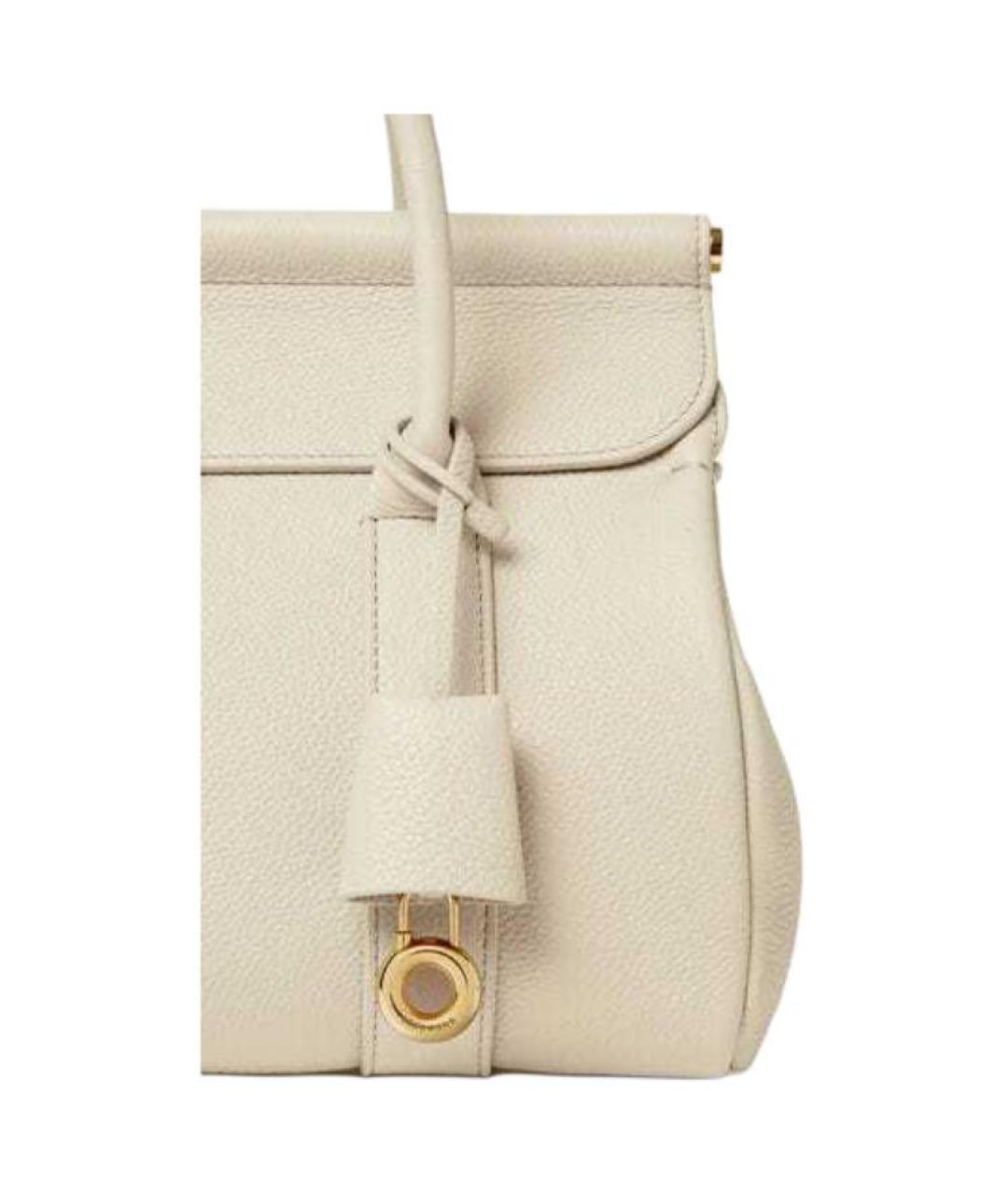 LORO PIANA Белая кожаная сумка через плечо, фото 6