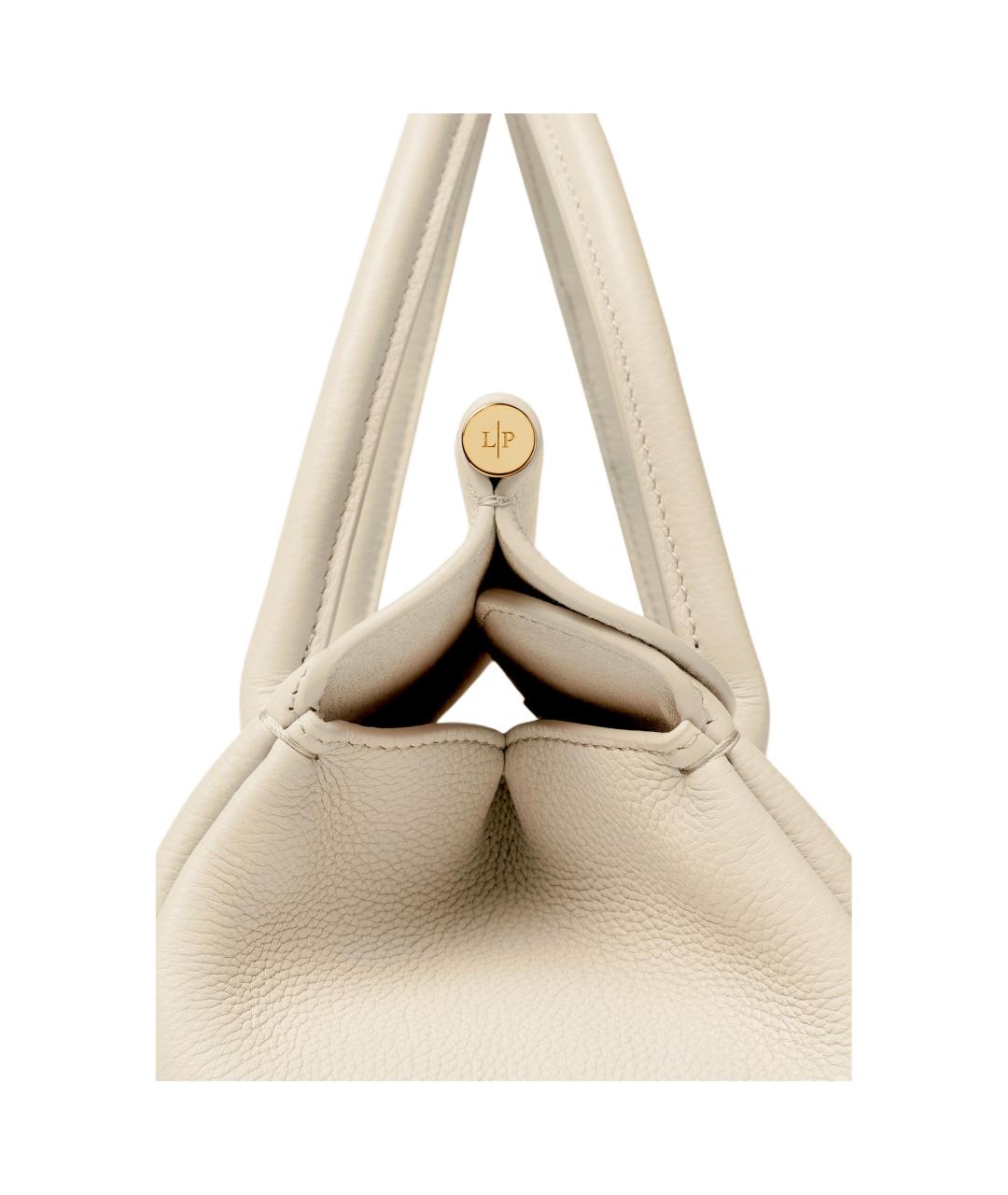 LORO PIANA Белая кожаная сумка через плечо, фото 5