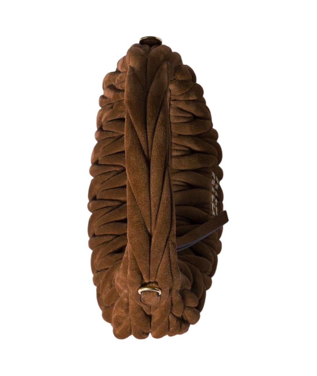 MIU MIU Коричневая замшевая сумка через плечо, фото 4