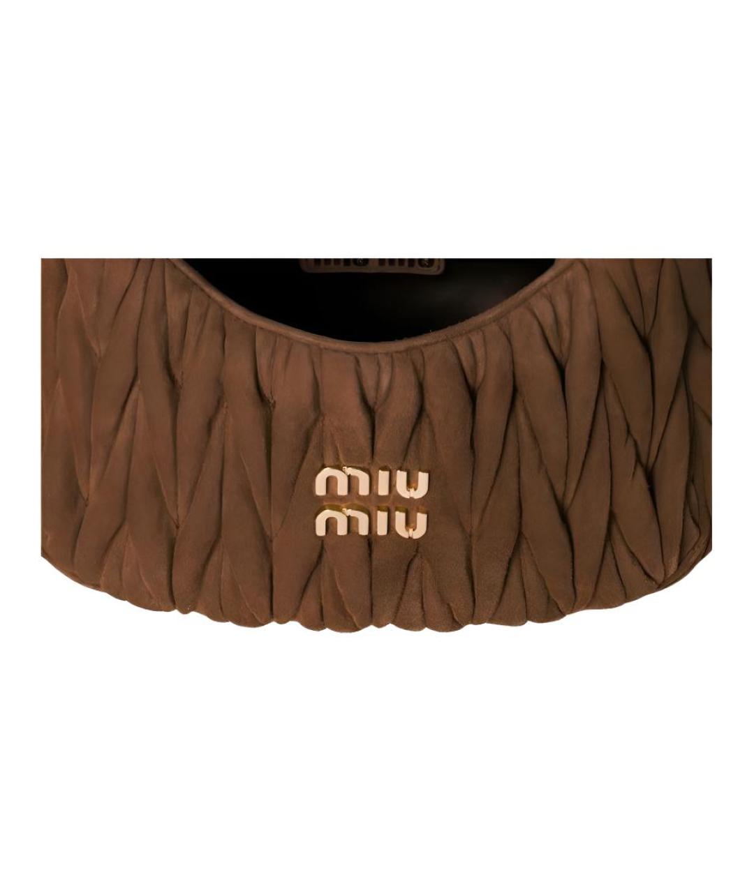 MIU MIU Коричневая замшевая сумка через плечо, фото 6