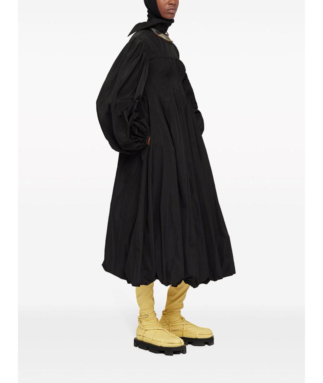 JIL SANDER Черное хлопковое вечернее платье, фото 3