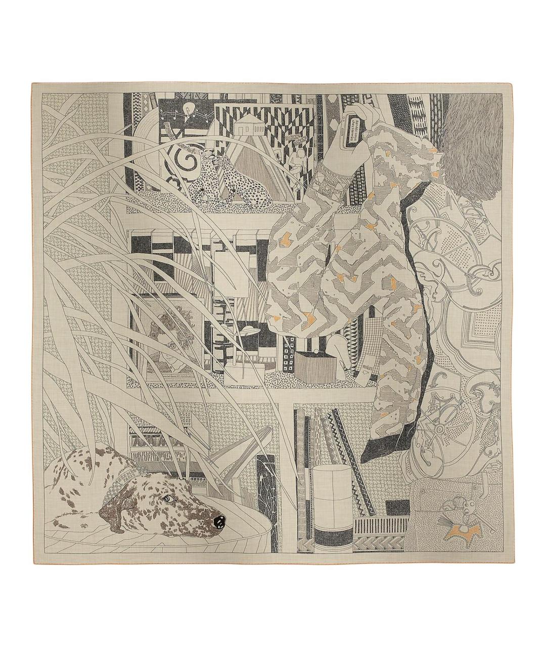 HERMES Бежевый кашемировый платок, фото 1