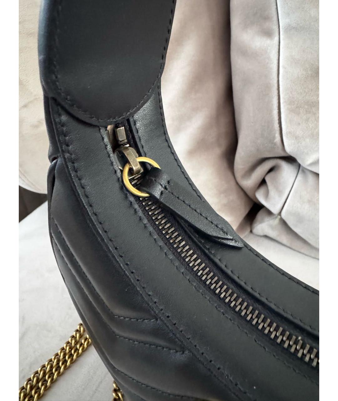 GUCCI Черная кожаная сумка с короткими ручками, фото 4