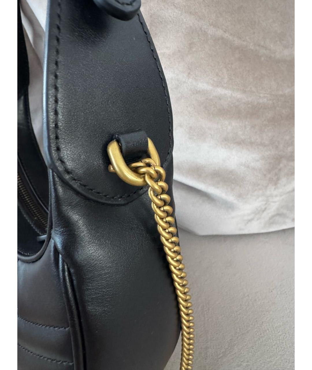 GUCCI Черная кожаная сумка с короткими ручками, фото 5