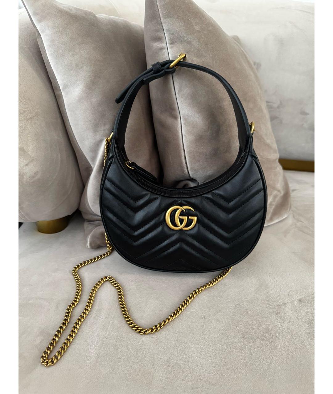 GUCCI Черная кожаная сумка с короткими ручками, фото 6