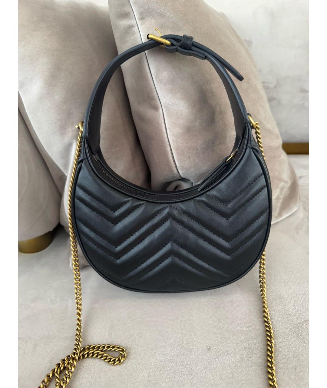 GUCCI Черная кожаная сумка с короткими ручками, фото 3