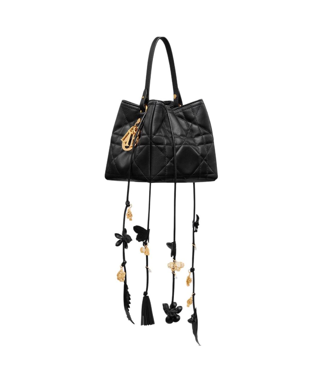 CHRISTIAN DIOR Черная кожаная сумка через плечо, фото 3