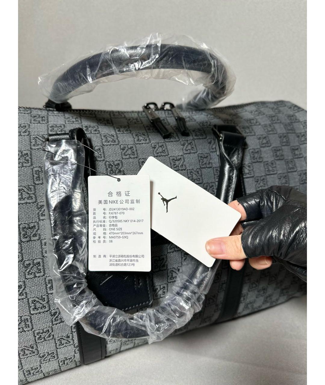 JORDAN Антрацитовая тканевая дорожная/спортивная сумка, фото 5