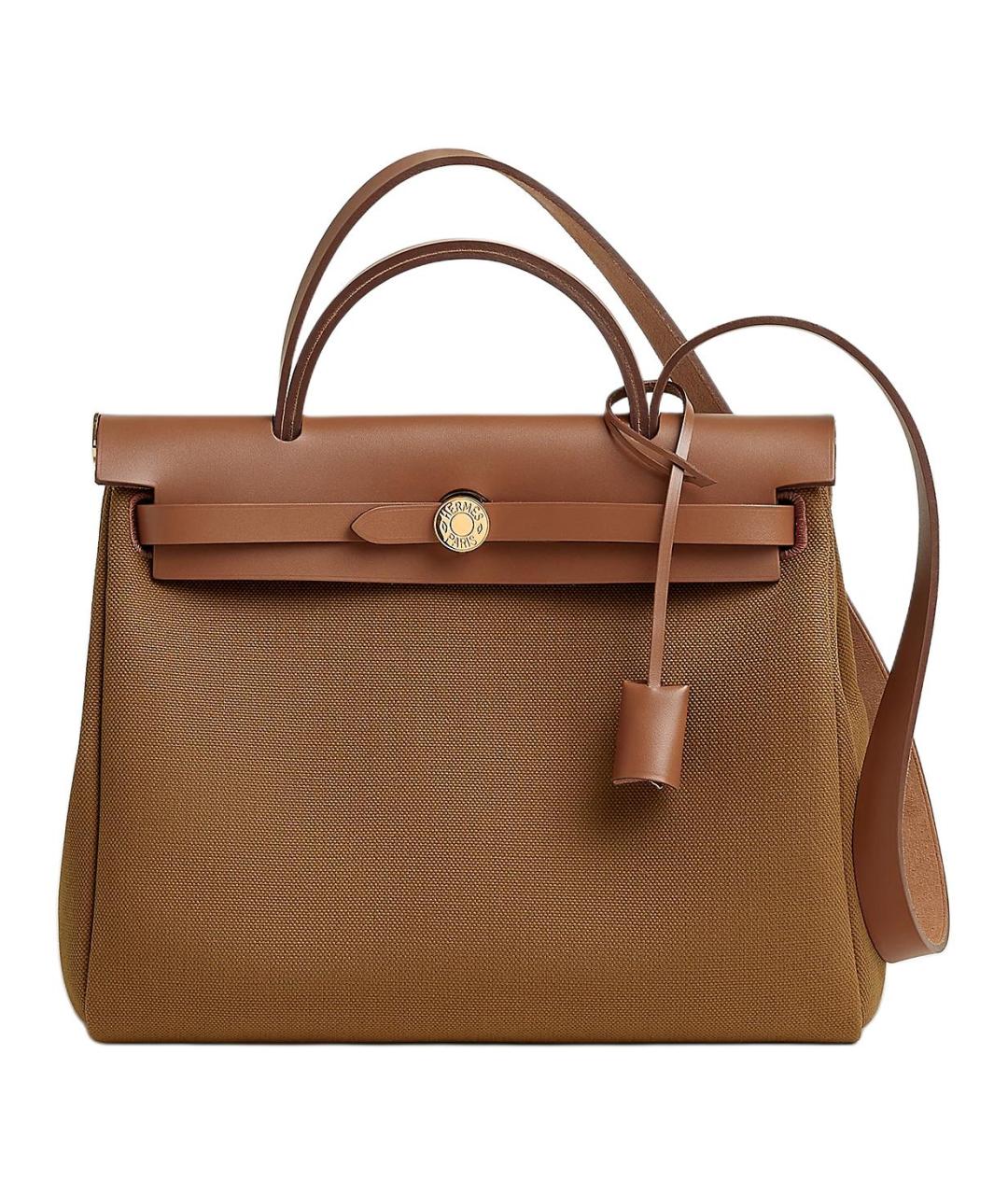 HERMES Коричневая кожаная сумка с короткими ручками, фото 1