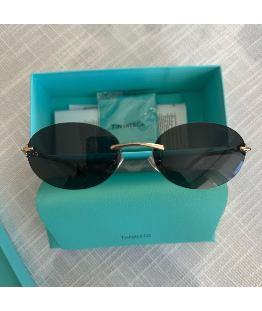 TIFFANY&CO Золотые пластиковые солнцезащитные очки, фото 8