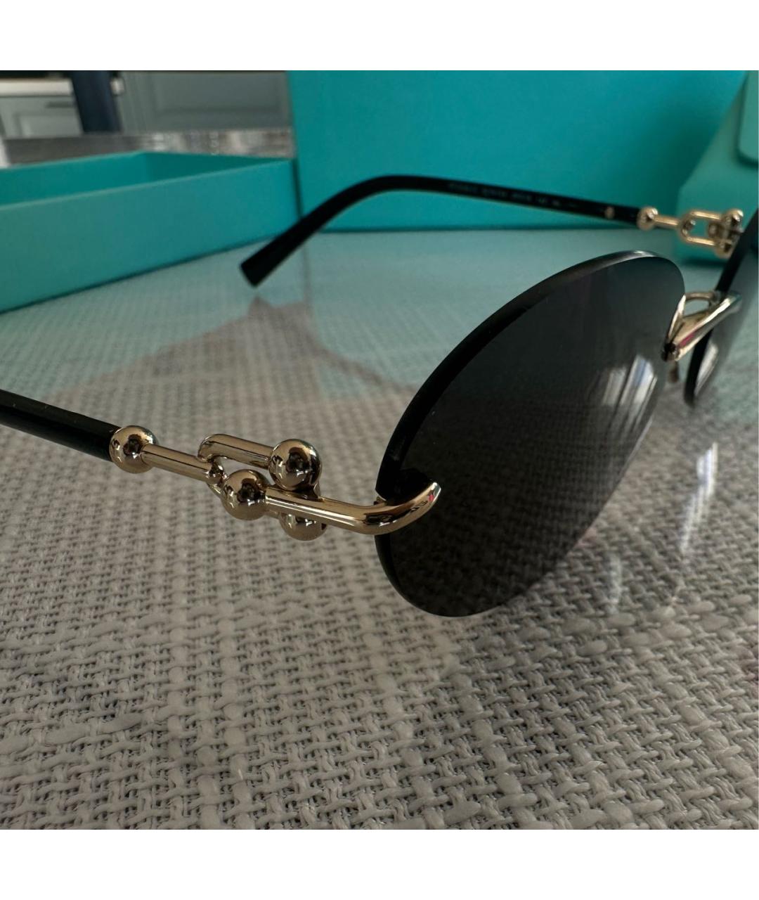 TIFFANY&CO Золотые пластиковые солнцезащитные очки, фото 3