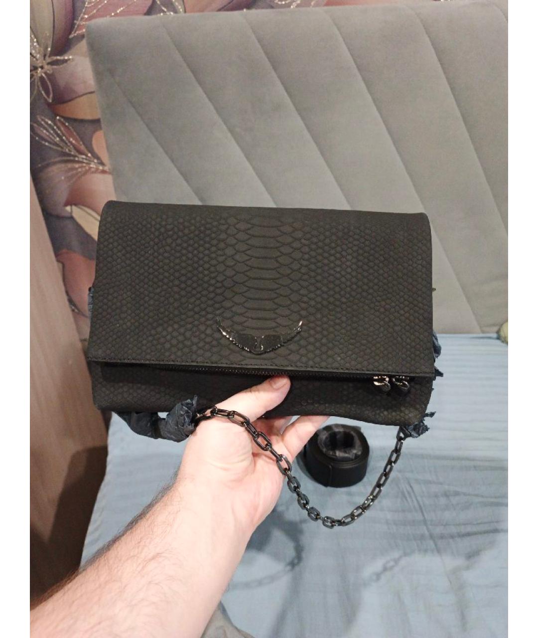 ZADIG & VOLTAIRE Черная кожаная сумка через плечо, фото 6