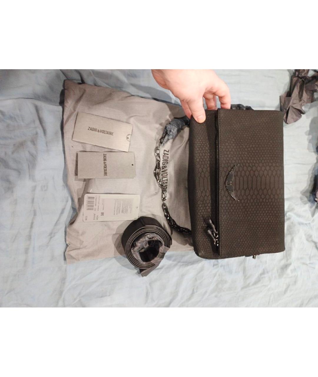 ZADIG & VOLTAIRE Черная кожаная сумка через плечо, фото 5