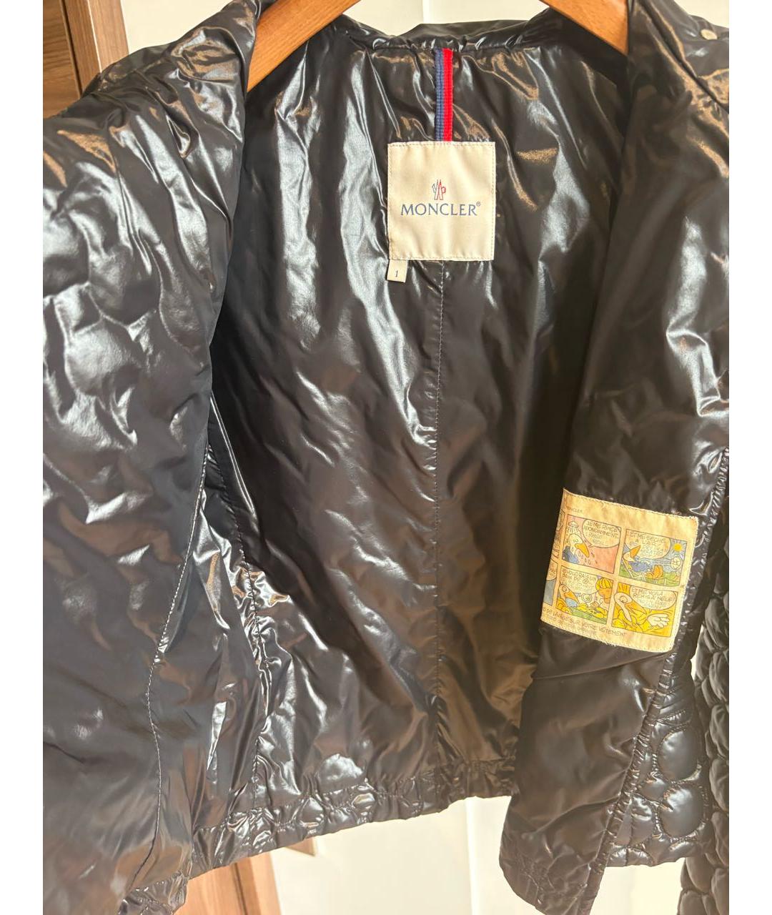 MONCLER Черный полиамидовый пуховик, фото 6