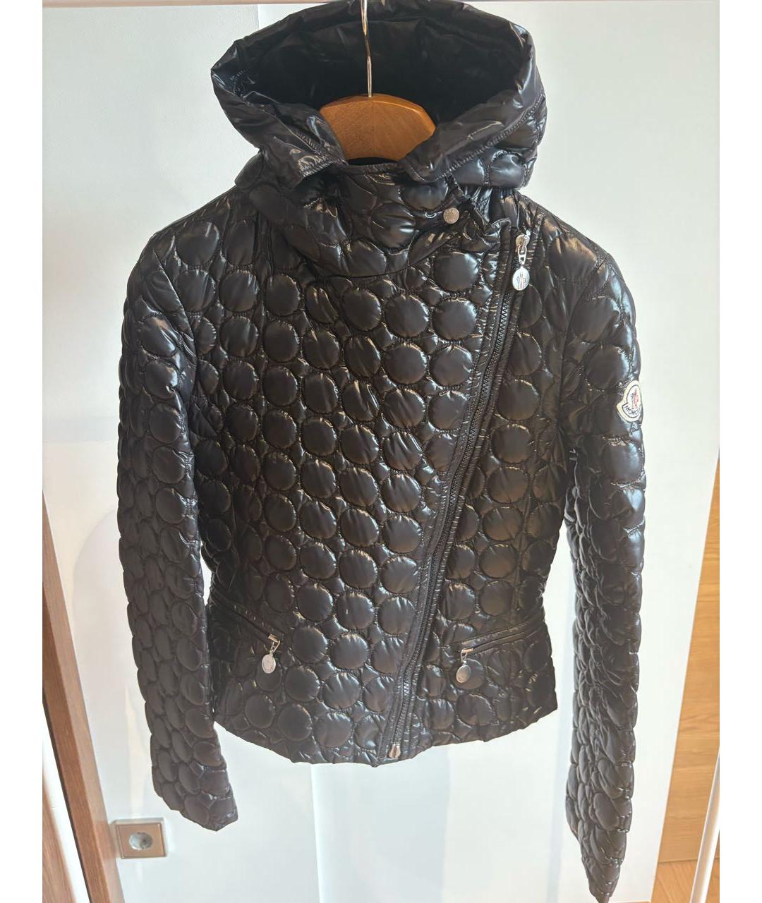 MONCLER Черный полиамидовый пуховик, фото 4