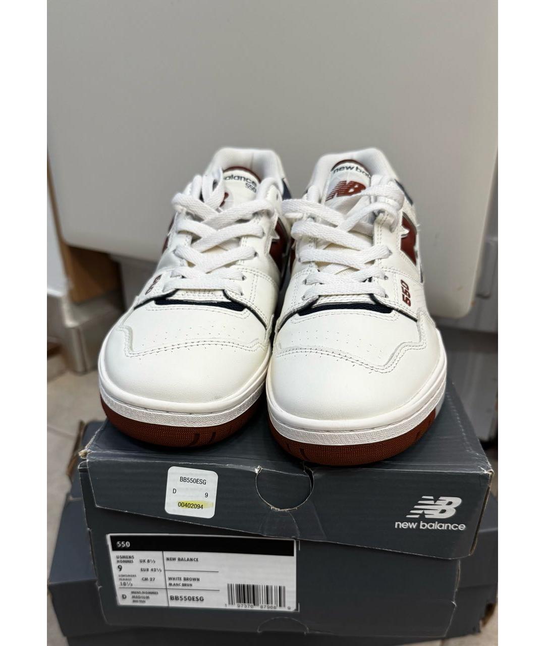 NEW BALANCE Белые кожаные низкие кроссовки / кеды, фото 2