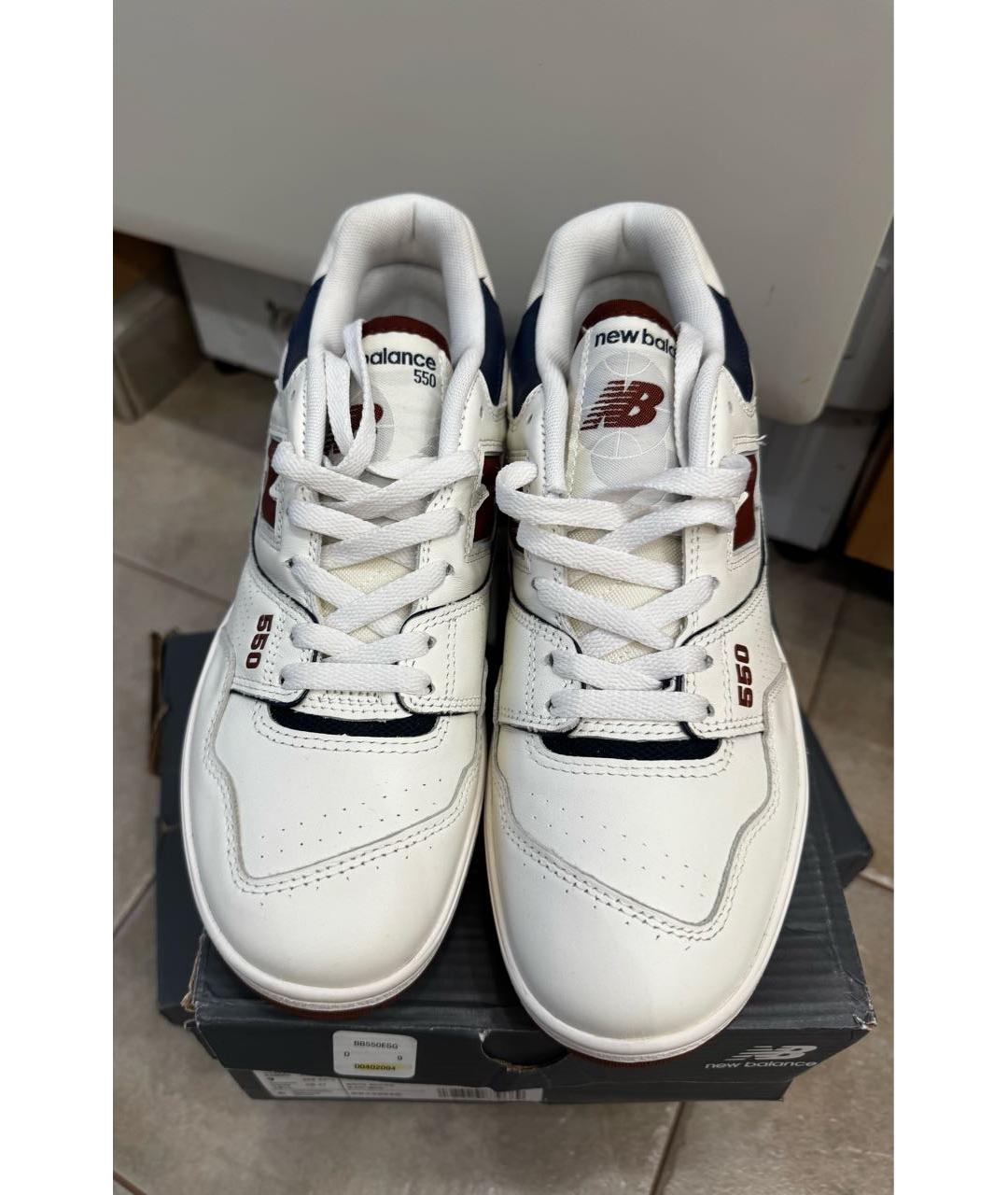 NEW BALANCE Белые кожаные низкие кроссовки / кеды, фото 3