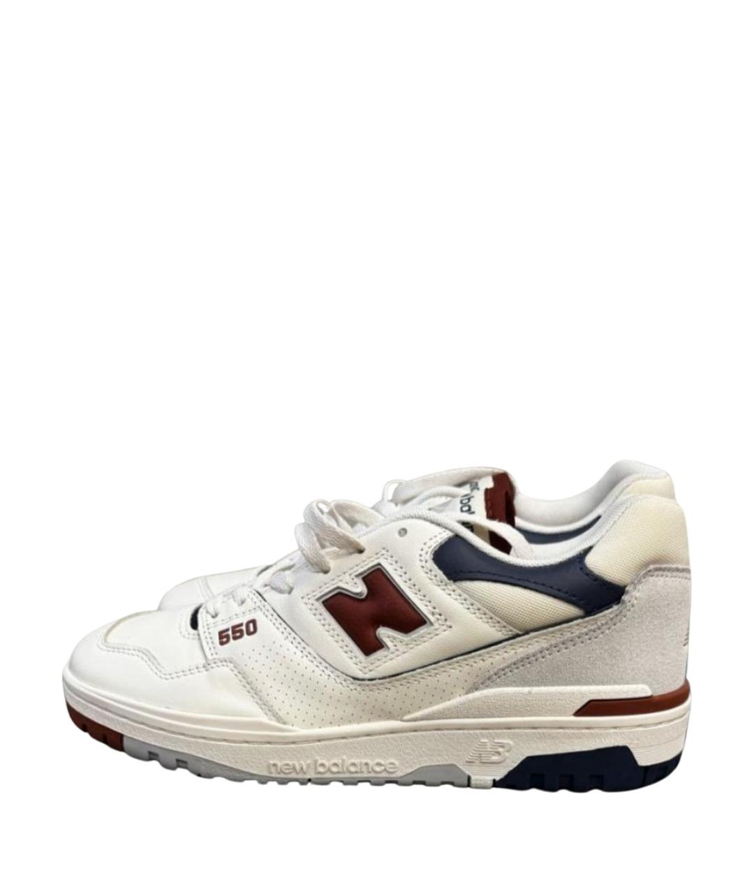 NEW BALANCE Белые кожаные низкие кроссовки / кеды, фото 6