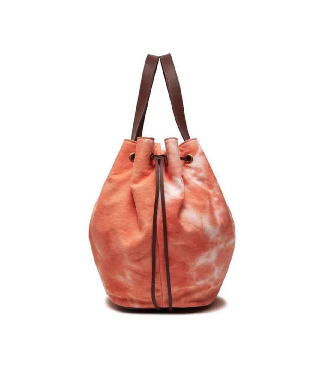 PINKO Коралловая кожаная сумка с короткими ручками, фото 2