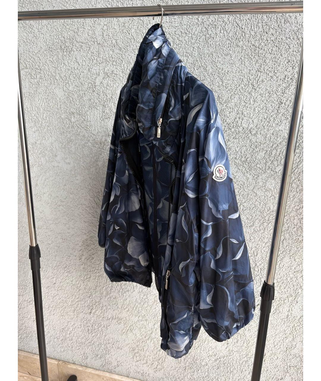 MONCLER Синяя синтетическая куртка, фото 4