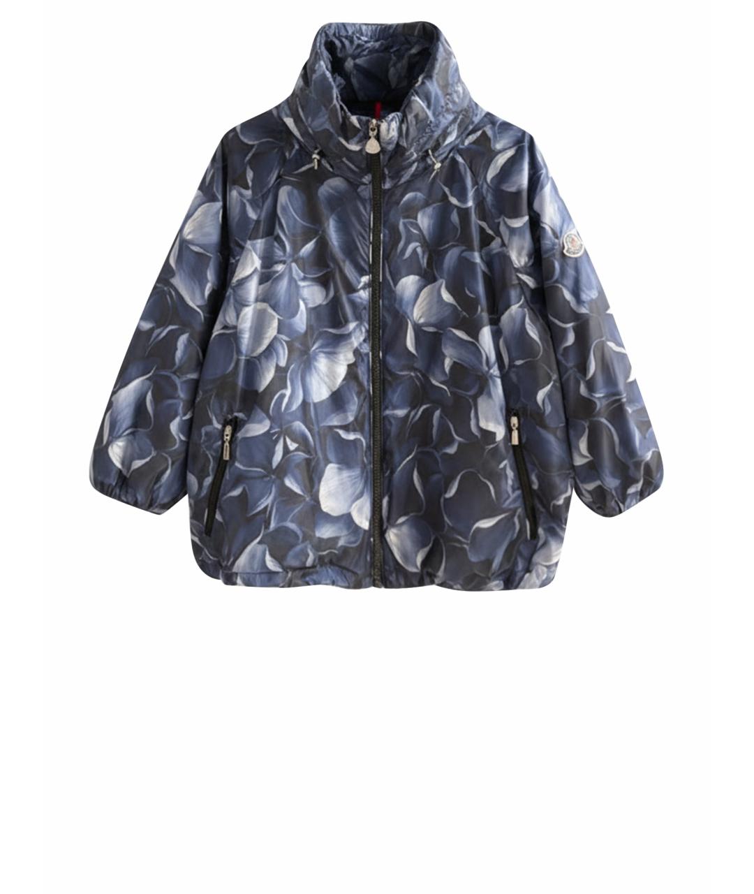 MONCLER Синяя синтетическая куртка, фото 1