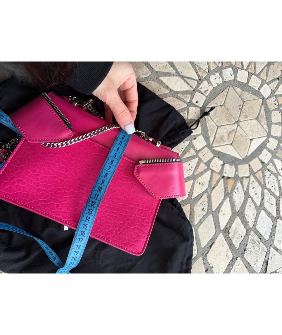 DIESEL Фуксия кожаная сумка через плечо, фото 8