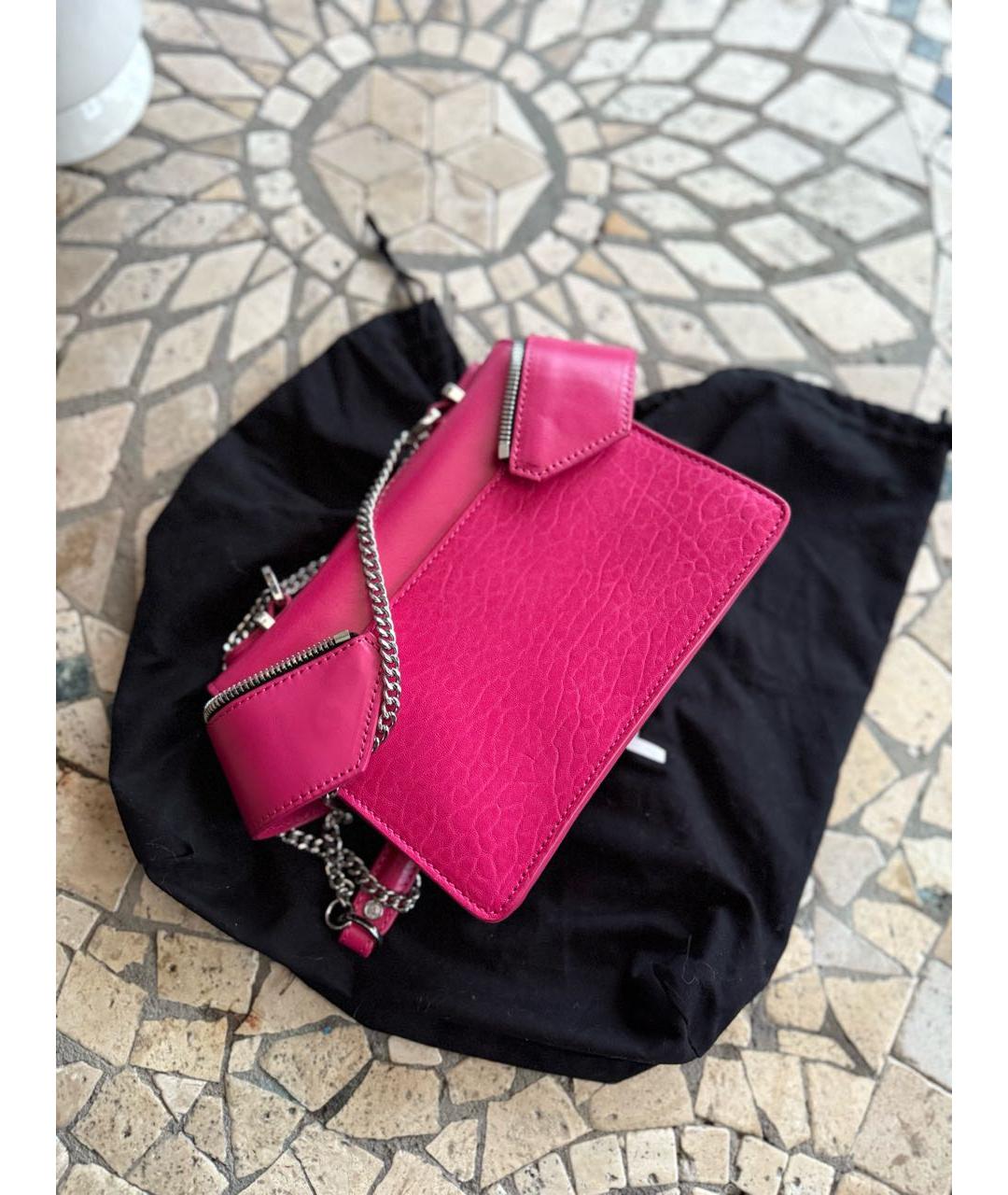 DIESEL Фуксия кожаная сумка через плечо, фото 7