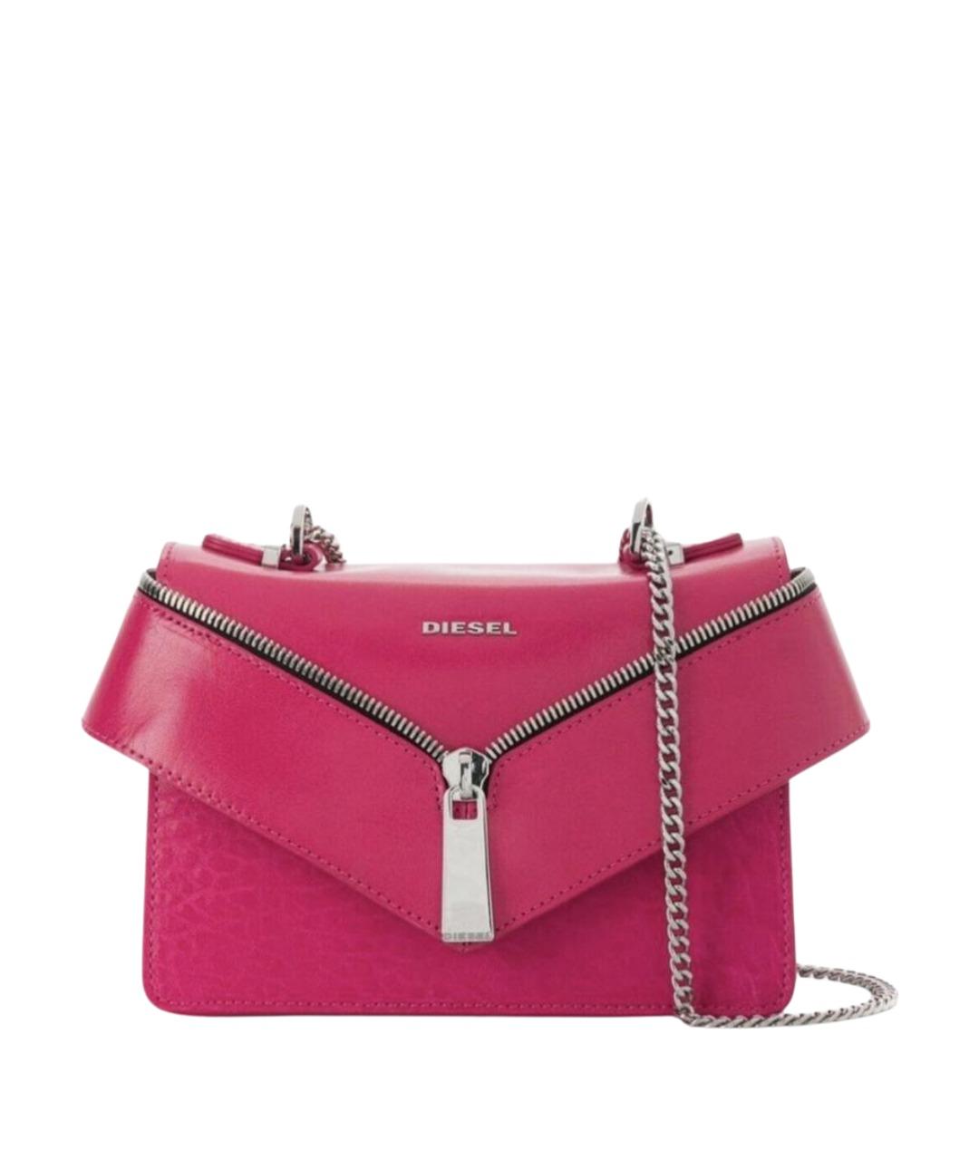 DIESEL Фуксия кожаная сумка через плечо, фото 1