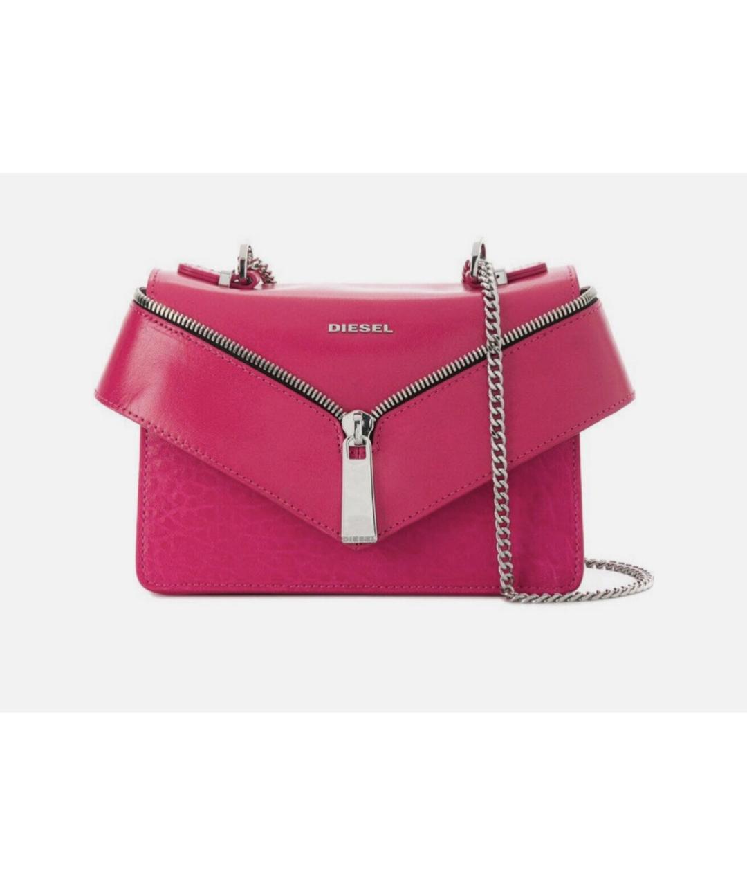 DIESEL Фуксия кожаная сумка через плечо, фото 9