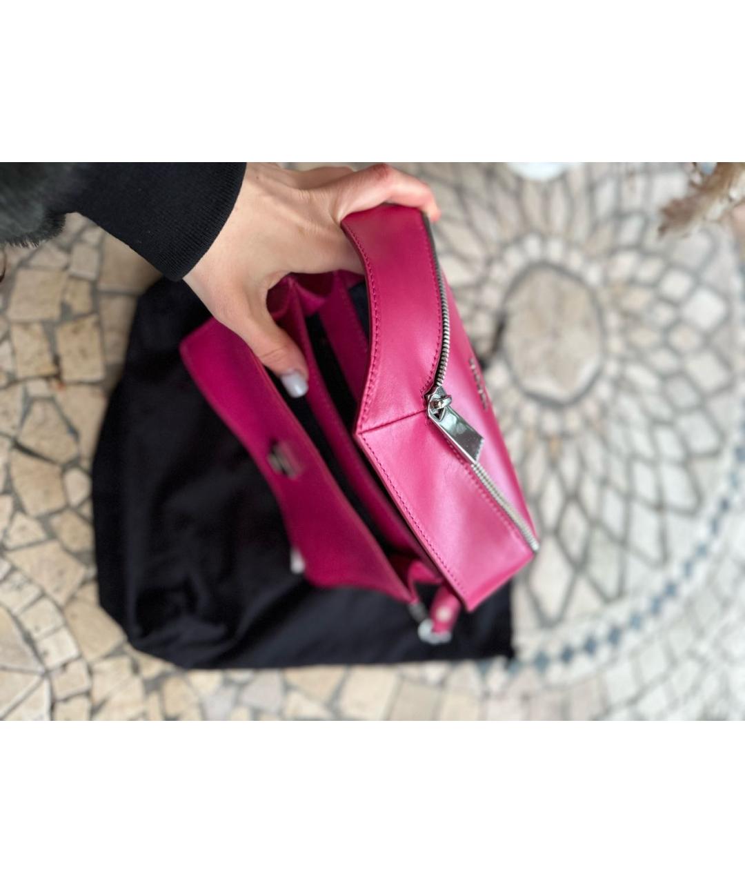DIESEL Фуксия кожаная сумка через плечо, фото 5