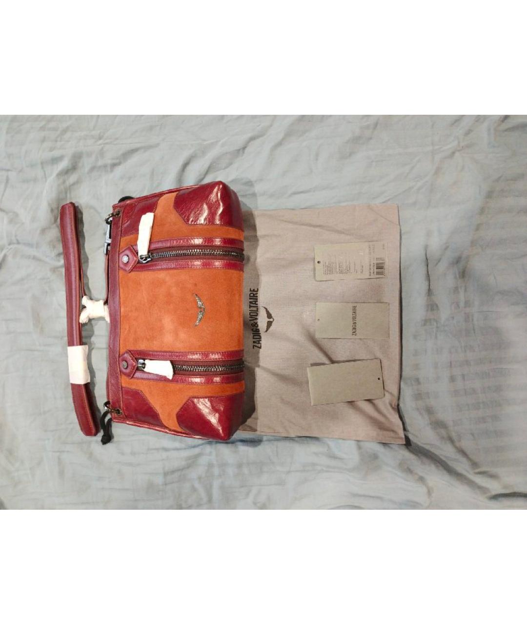 ZADIG & VOLTAIRE Оранжевая кожаная сумка через плечо, фото 6