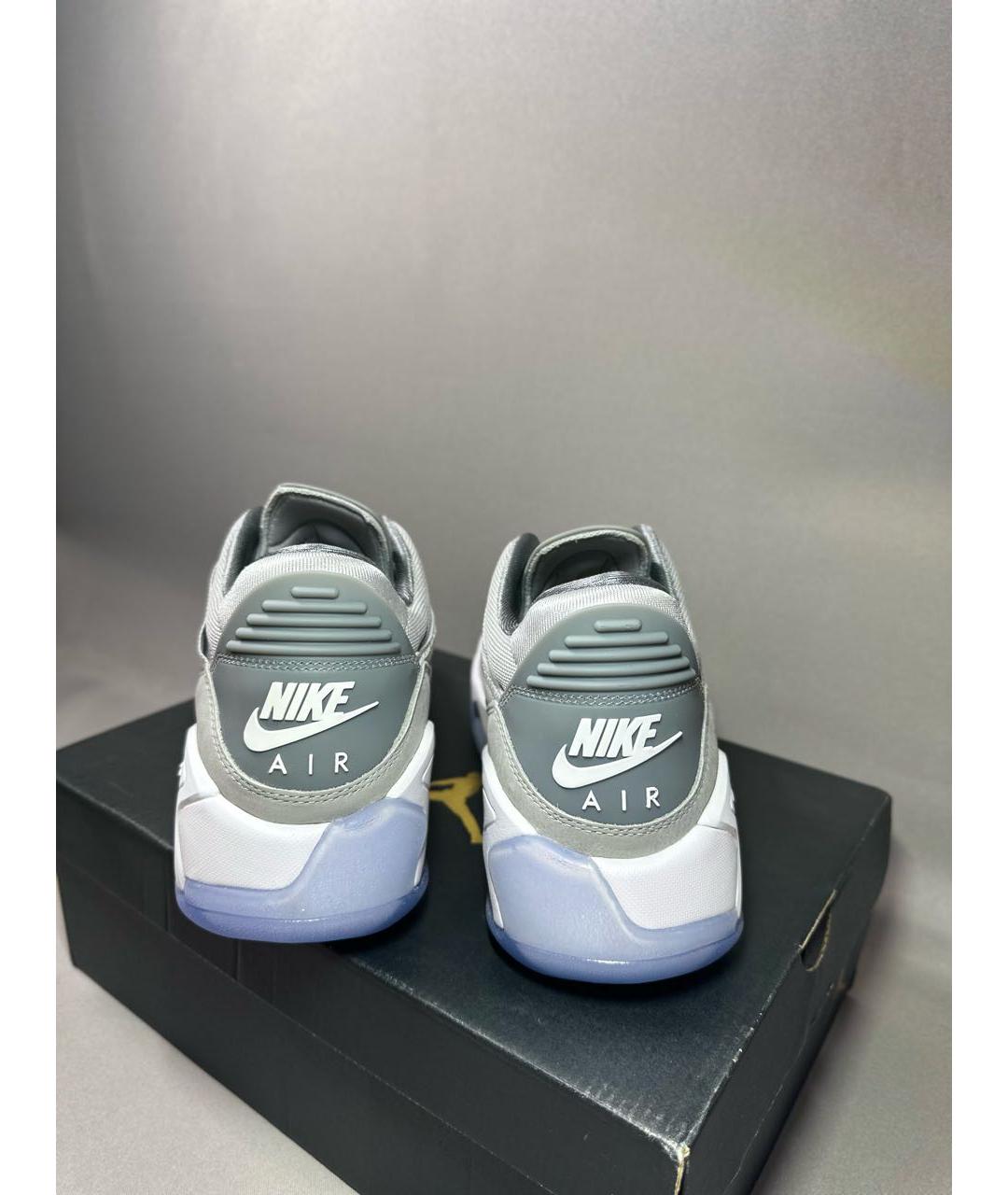 JORDAN Серые кожаные высокие кроссовки / кеды, фото 4