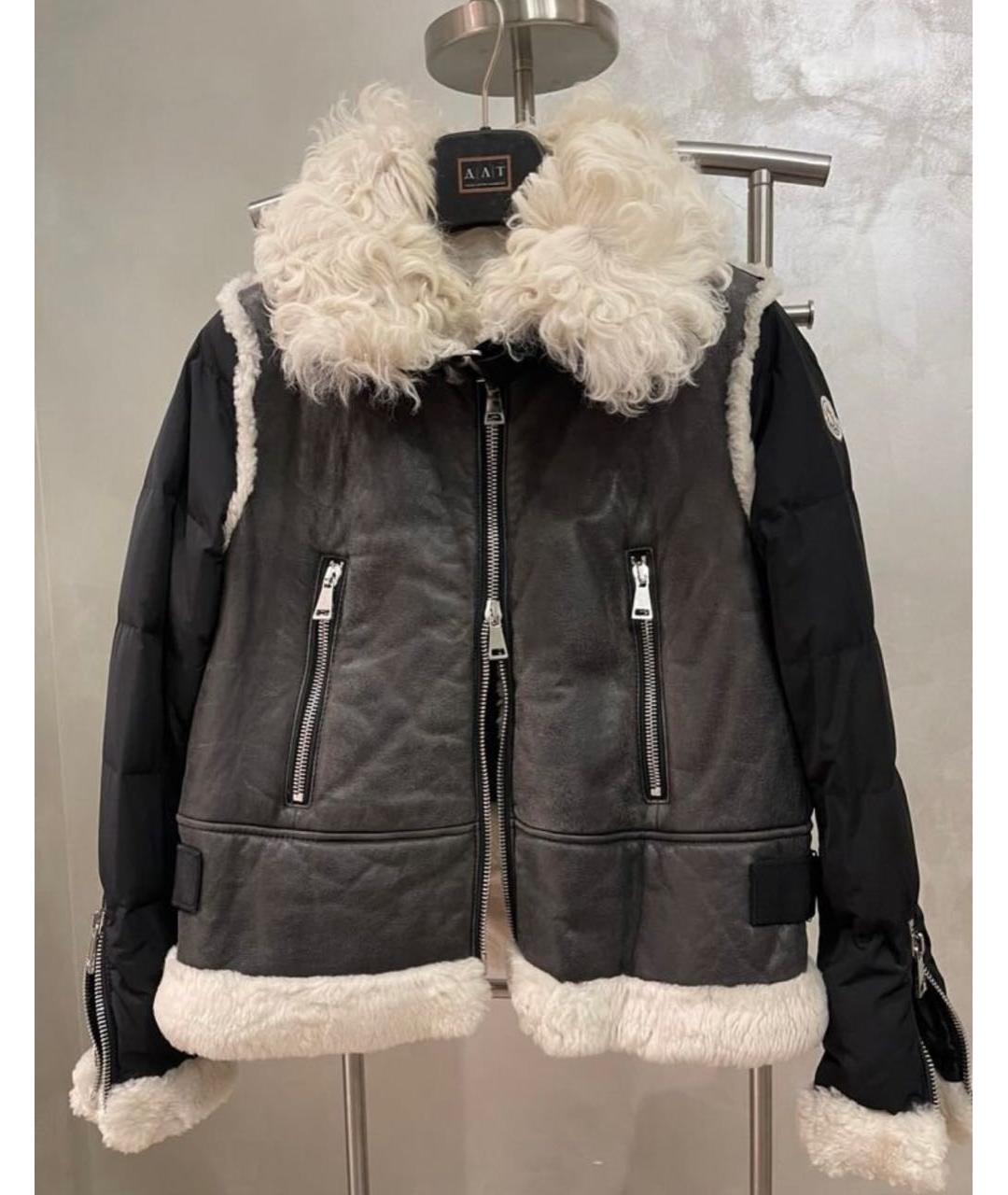 MONCLER Черная замшевая дубленка, фото 9