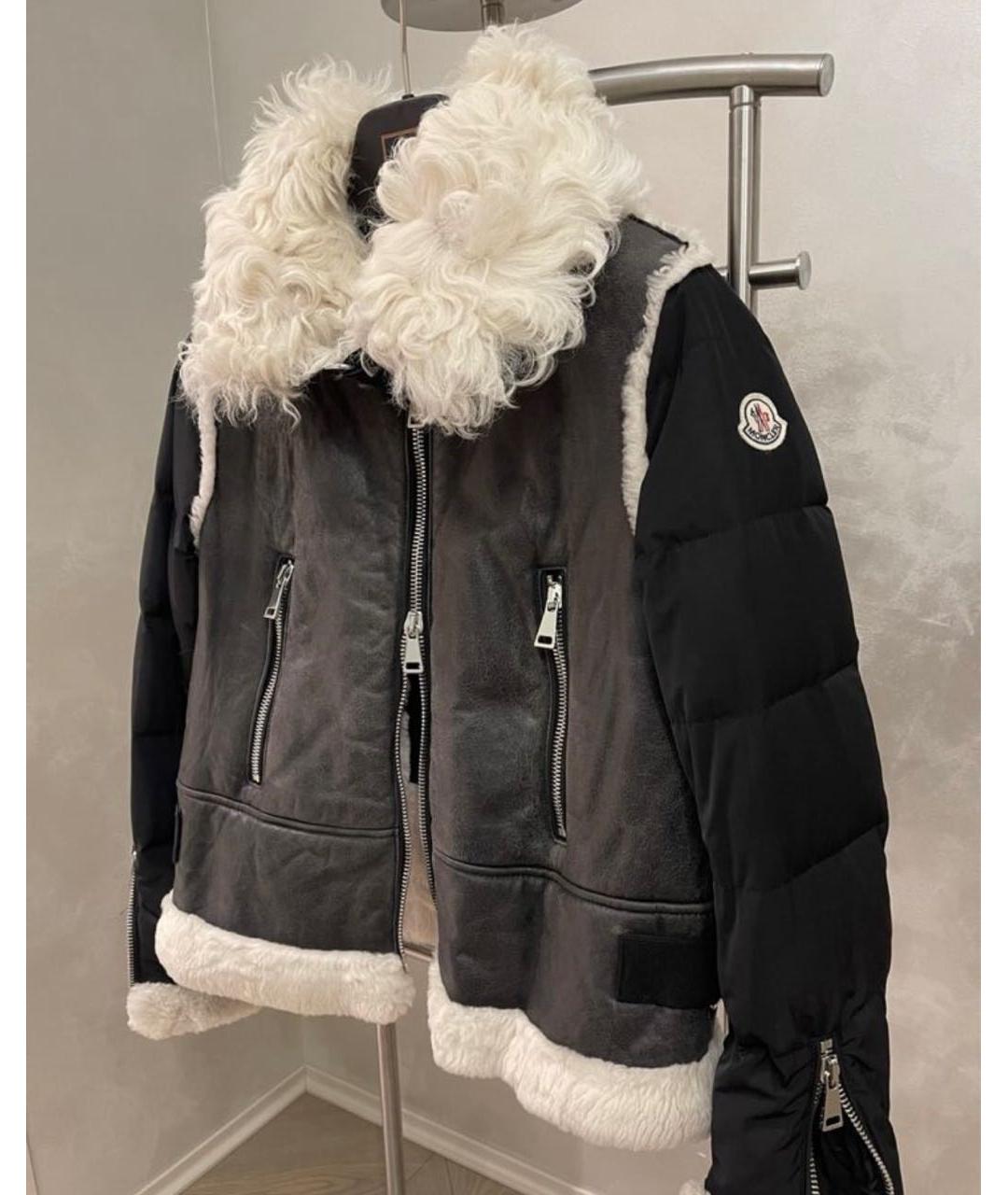 MONCLER Черная замшевая дубленка, фото 4