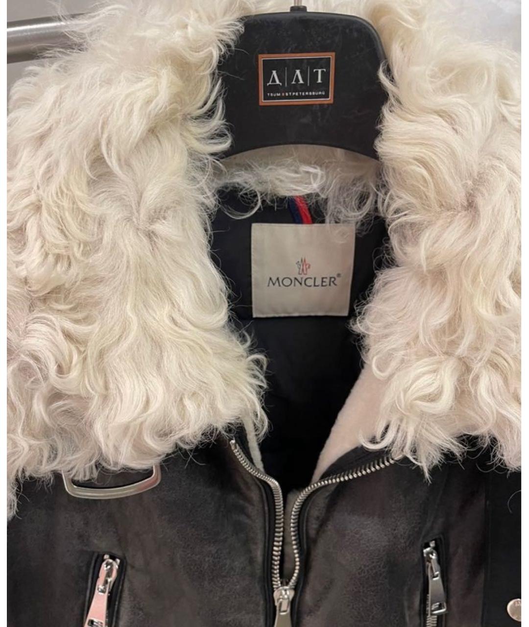 MONCLER Черная замшевая дубленка, фото 3