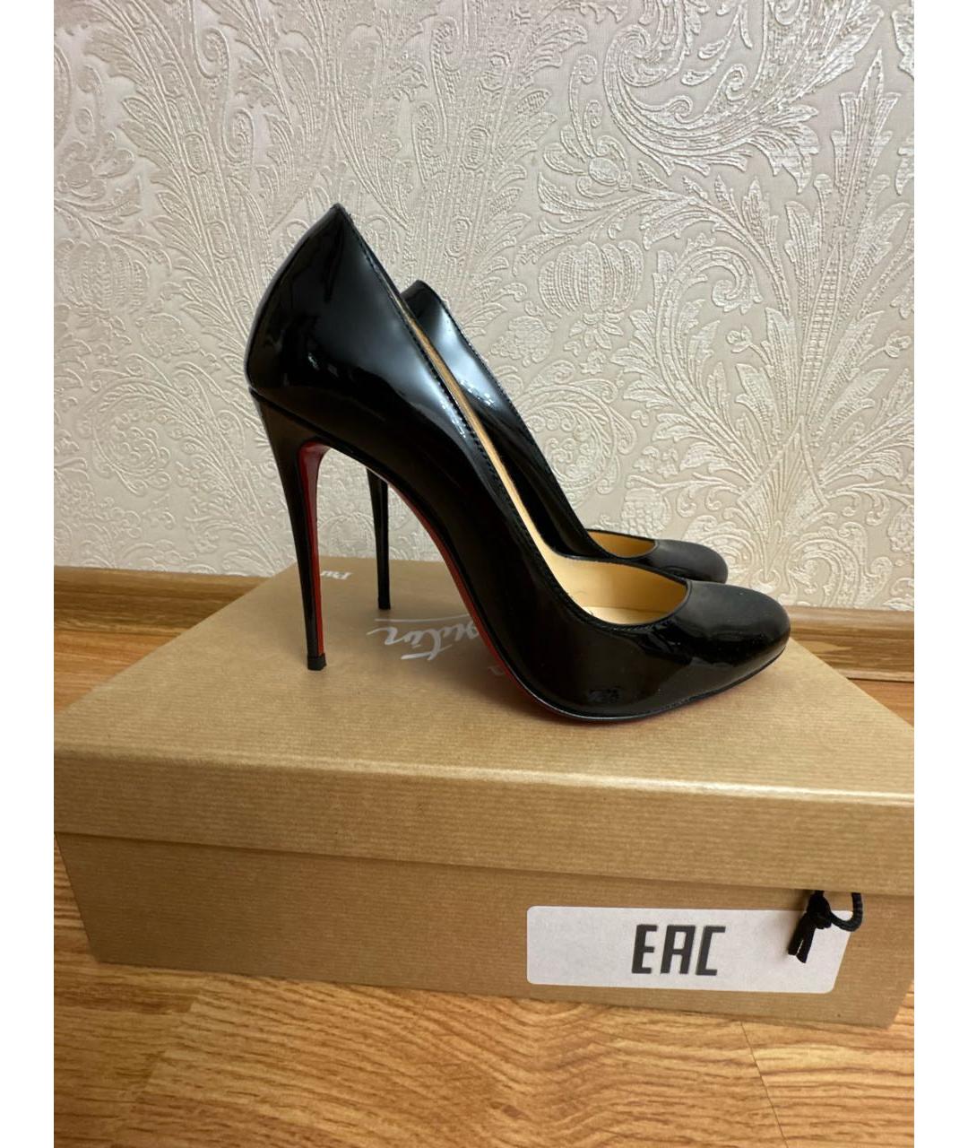 CHRISTIAN LOUBOUTIN Черные туфли из лакированной кожи, фото 5