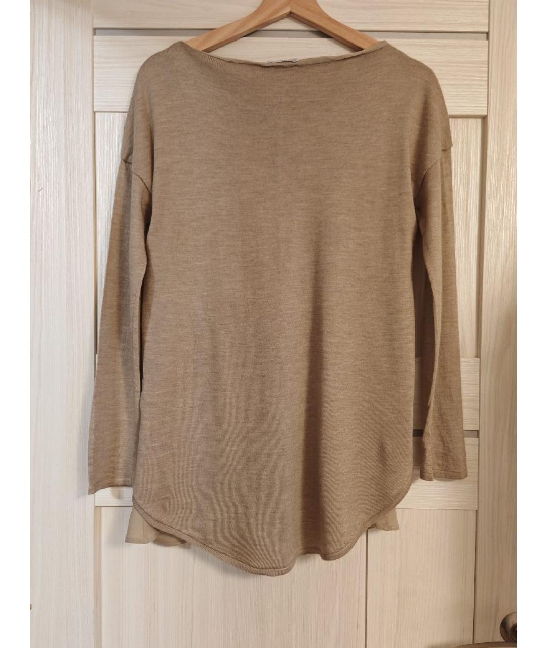 BRUNELLO CUCINELLI Бежевый кашемировый джемпер / свитер, фото 2